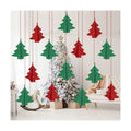 BEISHIDA Red Green Christmas Decorations, 14 Pcs 3D Christmas Tree Paper Garland Xmas Hanging Streamer Party Decorations for Baby Shower New Year Party Supplies