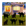 Halloween Decorations Outdoor 6 PCS Black Cat Yard Signs with Stakes Scary Silhouette with Glow in Eyes Waterproof for Yard Lawn Garden Indoor Home Halloween Decor