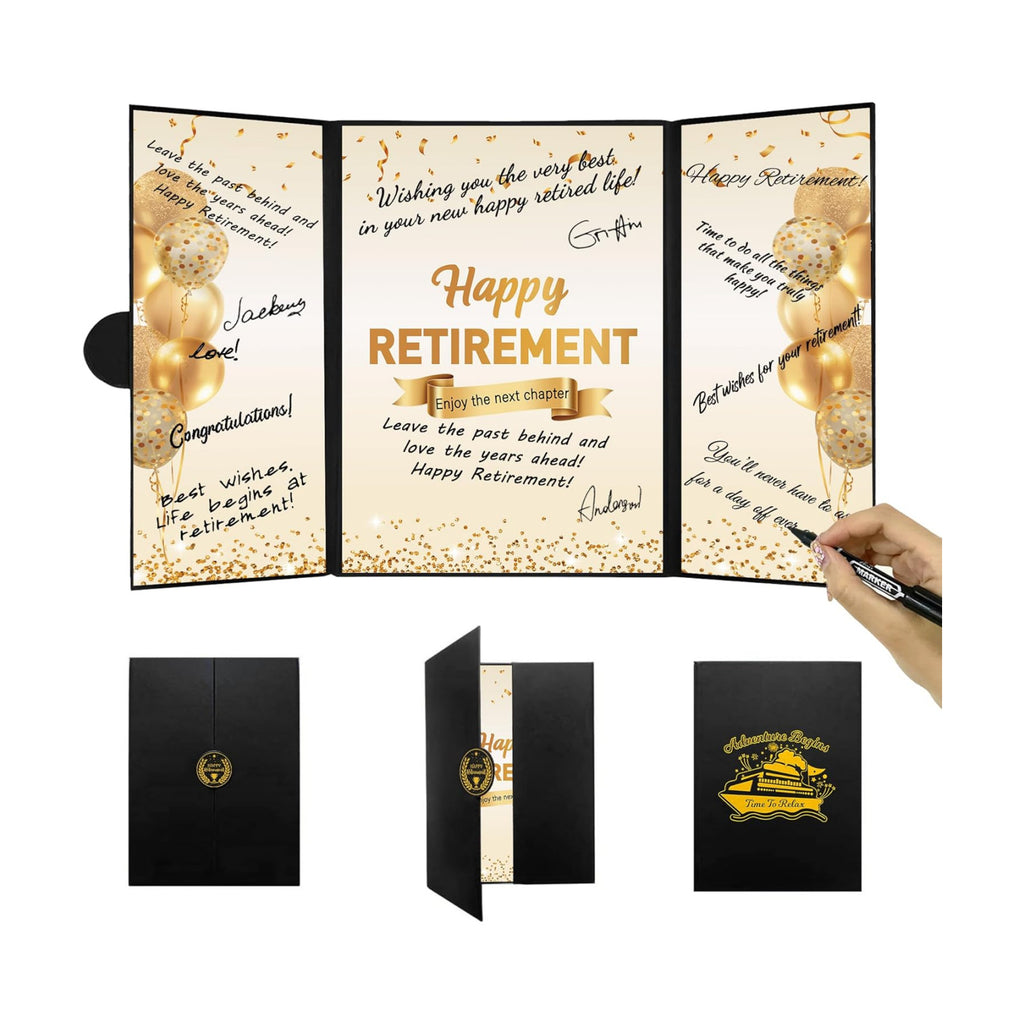 DARUNAXY Black Gold Sailing Into Retirement Alternative Signature Guestbook