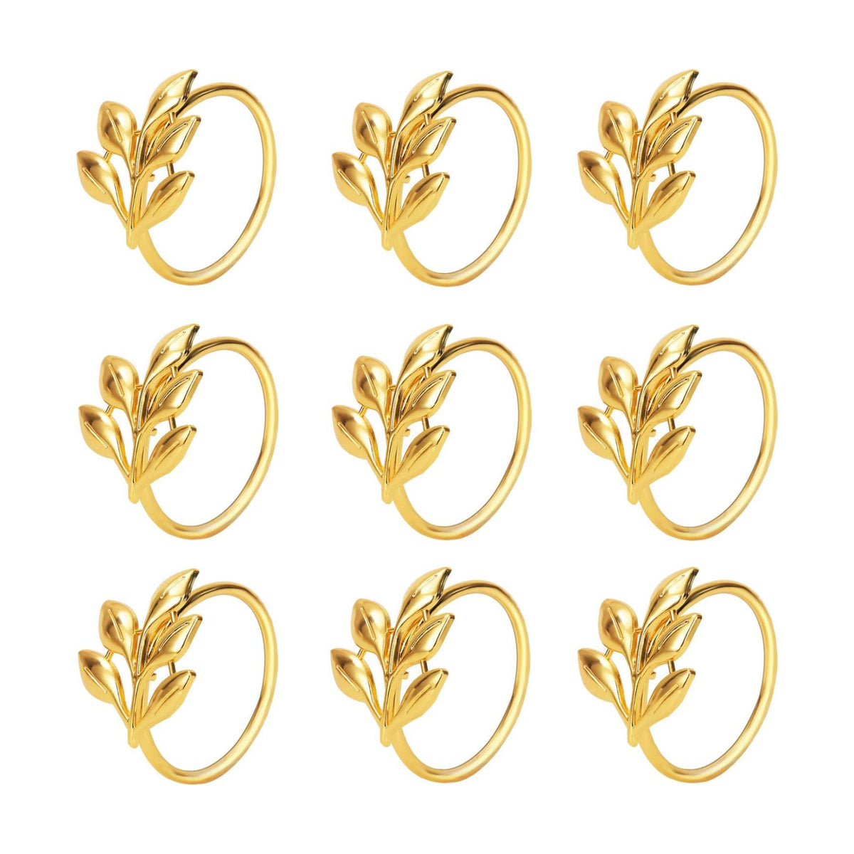 KPOSIYA Gold Napkin Rings Set of 300, Leaf Napkin Holder for Thanksgiving