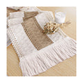 FEXIA Boho Table Runner for Fall Home Decor 12x72 Burlap with Tassels