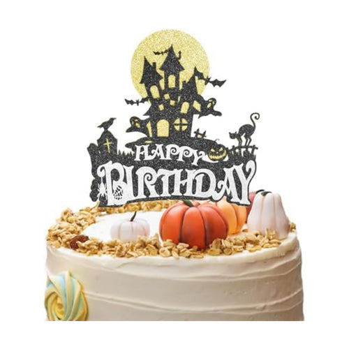 1 Pack Halloween Cake Toppers, Happy Birthday