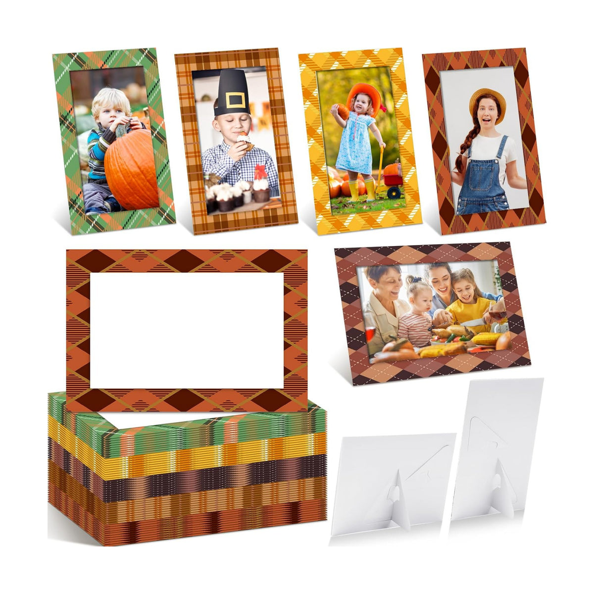 AmazingSpark 50 Pack Fall Paper Photo Picture Frames Bulk Craft