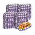 Yinkin 300 Pcs Paper Hot Dog Trays Food Trays 6 Inch,Purple,Checkered