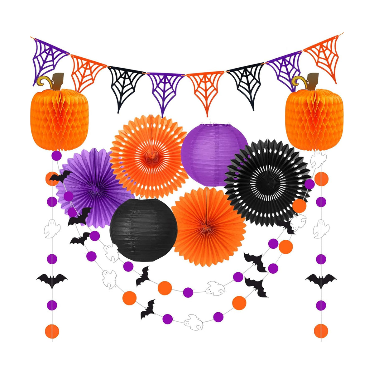 Orange Black & Purple Halloween Party Decorations