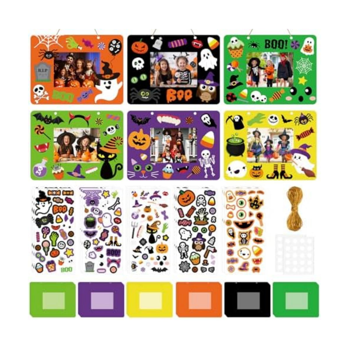 24 PCS Halloween Picture Frame Crafts Paper Halloween DIY Photo Frame Craft