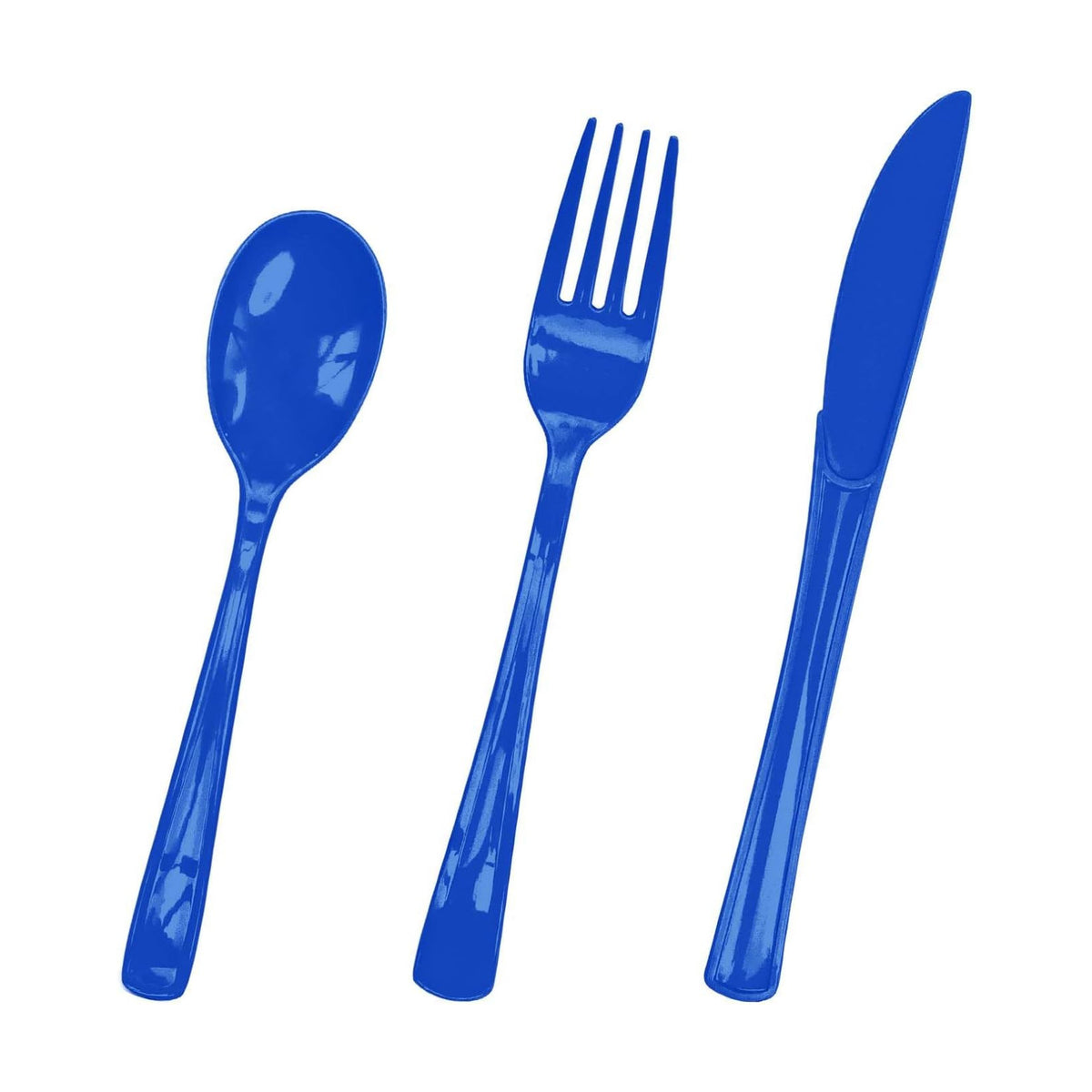 HEIPINIUYE 75 Pack Royal Blue Plastic Cutlery Heavy Duty Blue Plastic Knives Forks and Spoons Disposable Silverware Set for 25 Guest Camping Birthday Baby Shower Party Cutlery Set