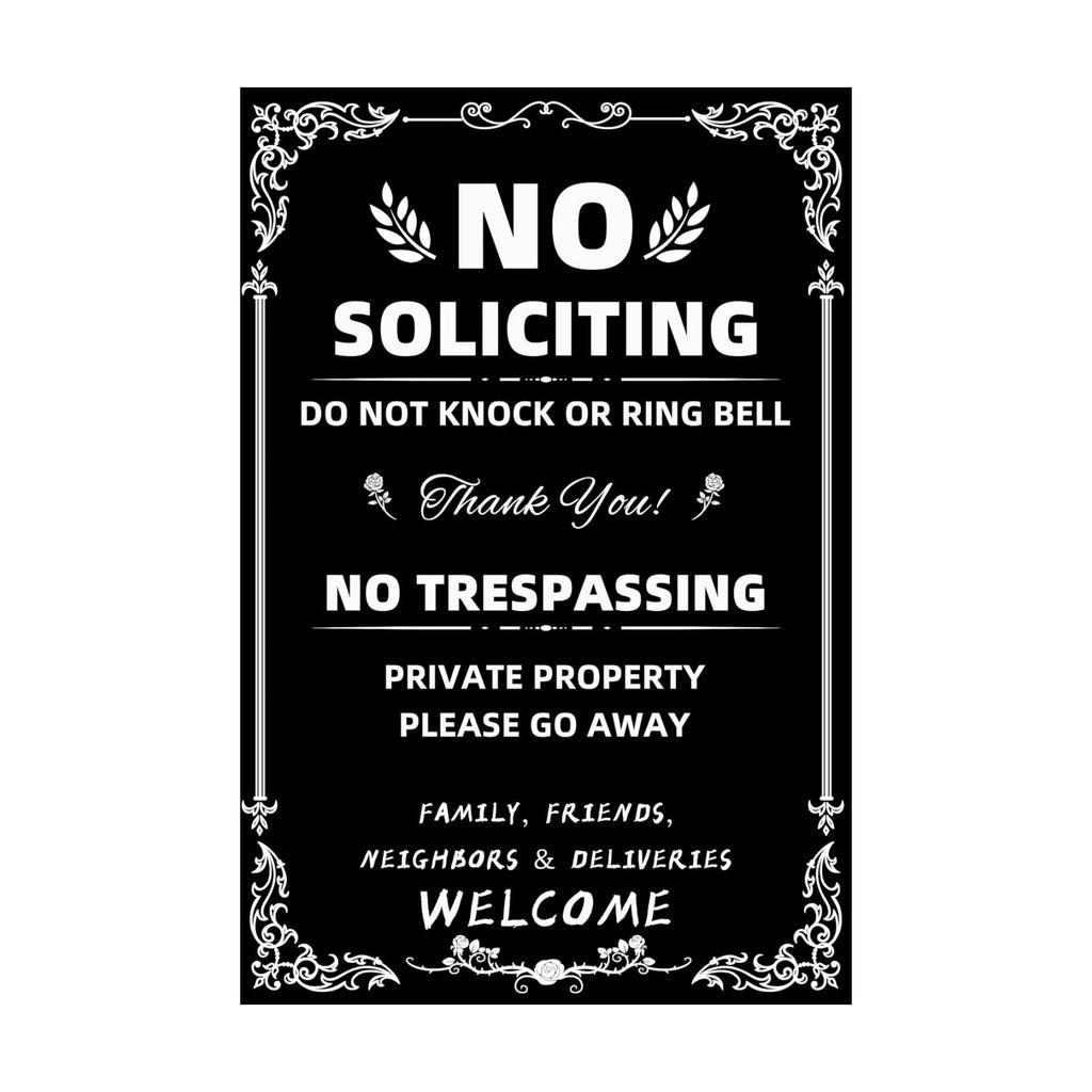 No Soliciting & No Trespassing Chic Metal Signs for Yard