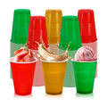 JarThenaAMCS 150Pcs Christmas Plastic Cups 16Oz Red Green Gold Disposable Drinking Cup Stackable Party Cups for Winter Xmas Birthday Party Supplies