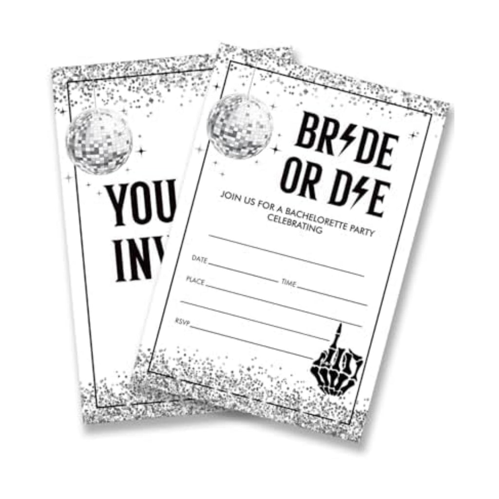 Dumyum 20 Bride or Die Bachelorette Party Invitations