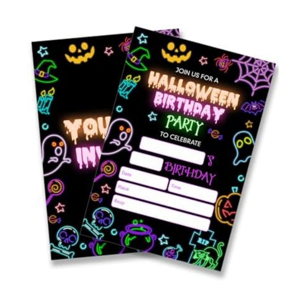 Dumyum 20 Halloween Birthday Invitations with Envelopes