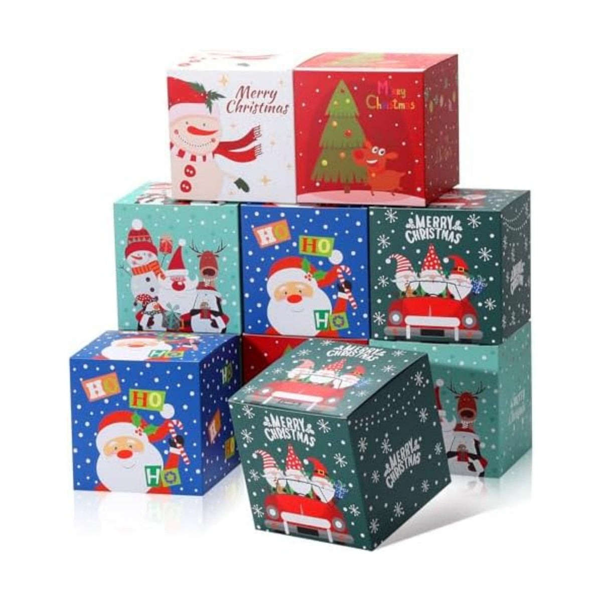 COTOPHER 20 Pcs Christmas Gift Boxes, 5"x5"x5" Xmas Candy Box for Giving
