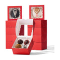 100-Pack 4x4x2 Inches Classic Red Bakery Boxes - Treat/Cookie/Truffle Boxes for Mini Cakes, Pies & Cinnamon Rolls - Wedding Party Favor Packaging