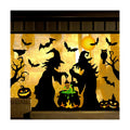 JarThenaAMCS Extra Large Halloween Window Clings Witch Black Bat Cauldron Window Stickers Hocus Pocus Double-Sided Glass Decal for Indoor School Home Office Party Decor Supplies, 4 Sheets