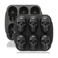 HKNMTT Skull Silicone Baking Pan for Halloween Pizza Cake, 6 Cavities 3D Large Molds, Nonstick Skeleton Head for Soap Ice Tray Oven Safe