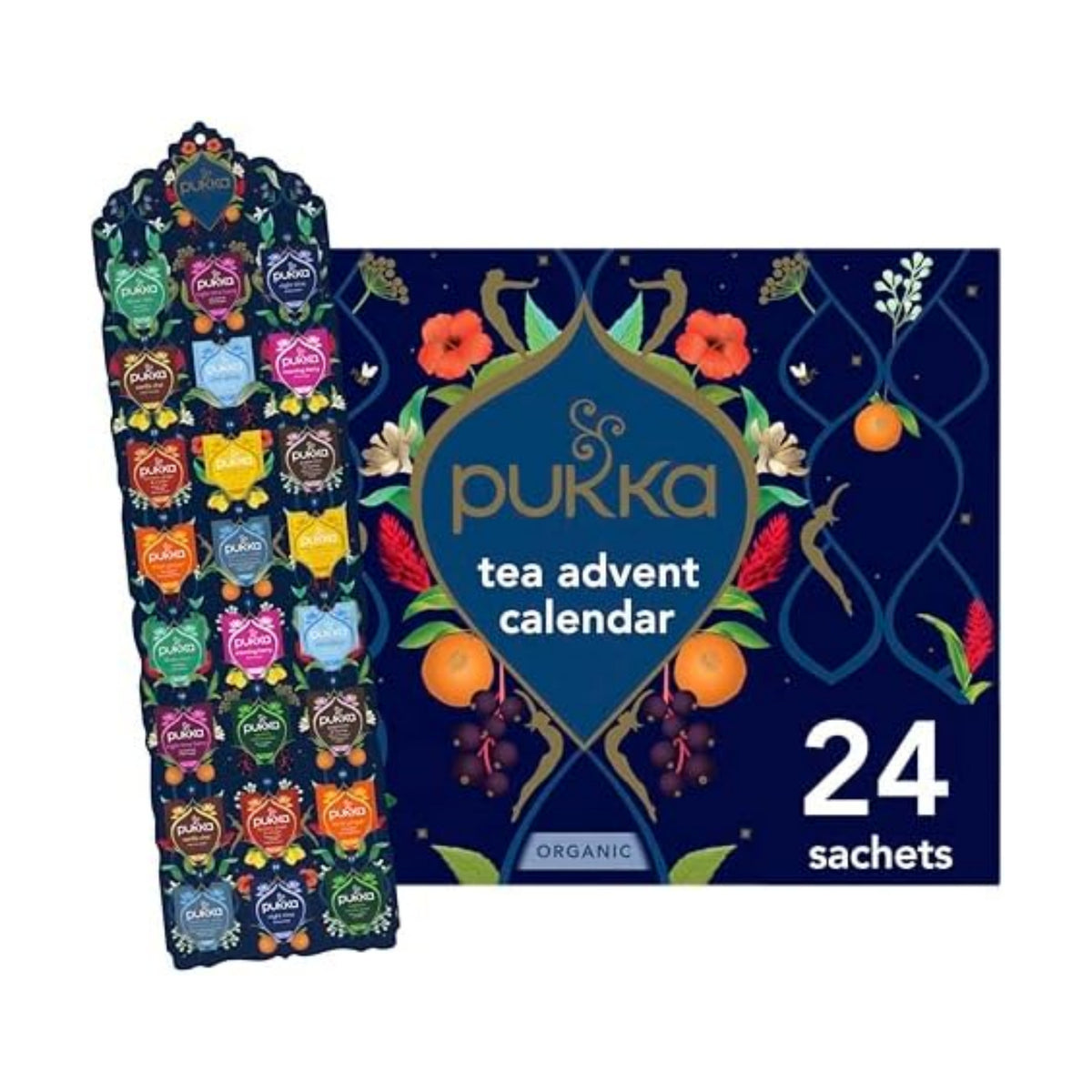 Pukka Christmas Tea Sampler Advent with Black and Green Teas, 24 Tea Bags