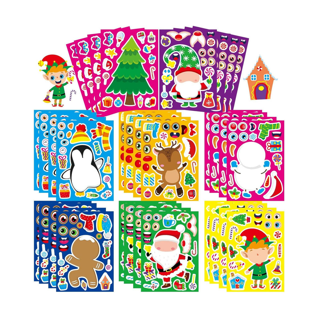 32 Sheets Christmas Stickers for Kids, Make Your Own Sticker, Kid Christmas