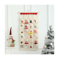 MONOBLANKS Fabric Hanging Advent Calendar with Pockets, Christmas Pattern B