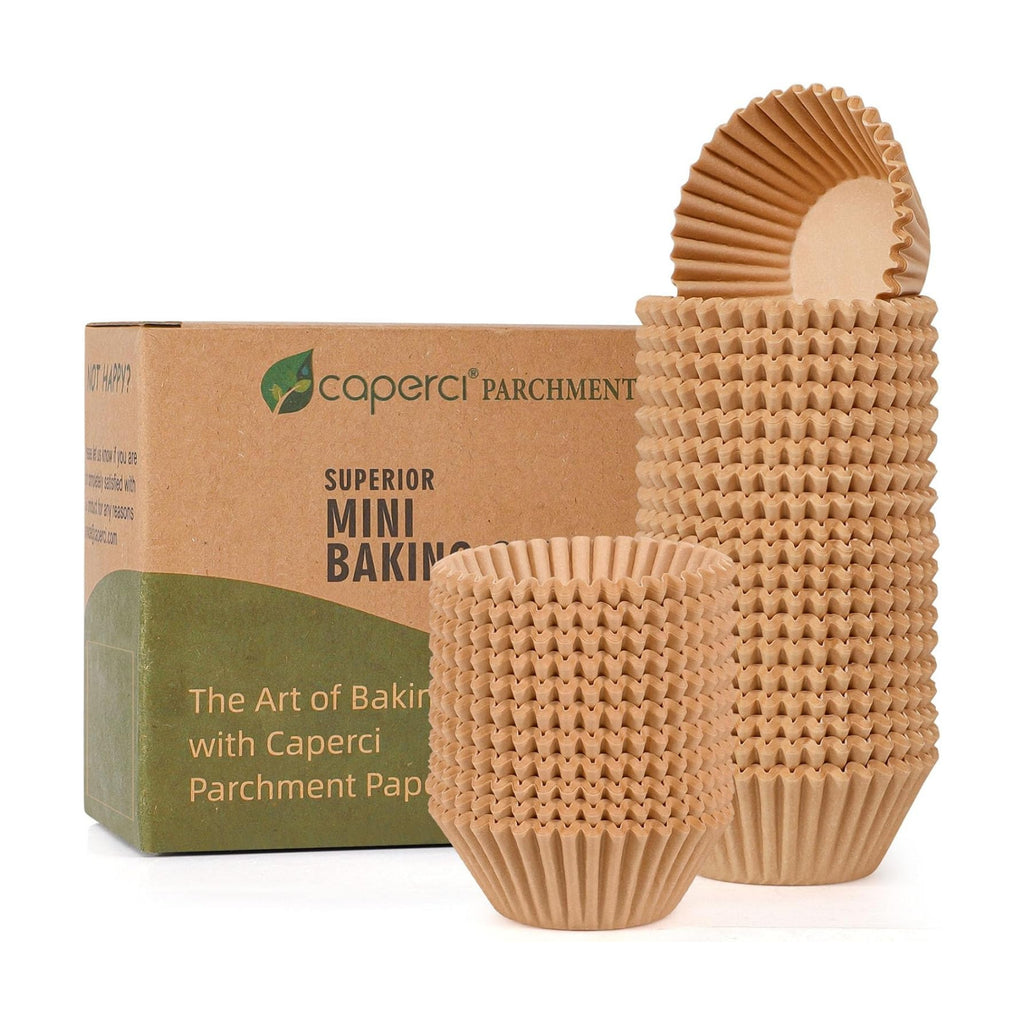 Caperci Parchment 400pcs Mini Cupcake Liners for Baking Small Muffin Liners