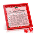 Christmas Exchange Dice Game Wooden Tray 2 Dice Party Gift Set