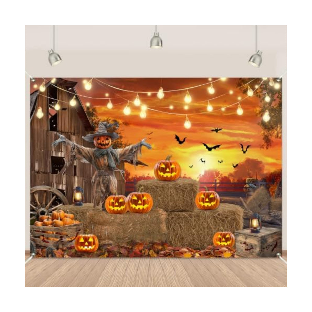 Halloween Backdrop Pumpkin Fall Photography Backdrop Party Decoration 8x6Ft