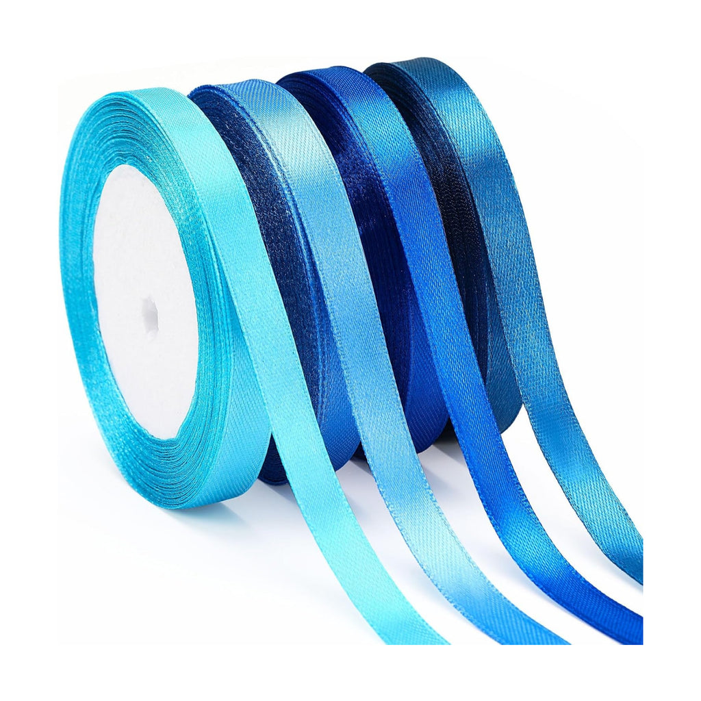 DECYOOL 4 Rolls Dusty Blue Ribbon 100Y Satin for Gift Wrapping