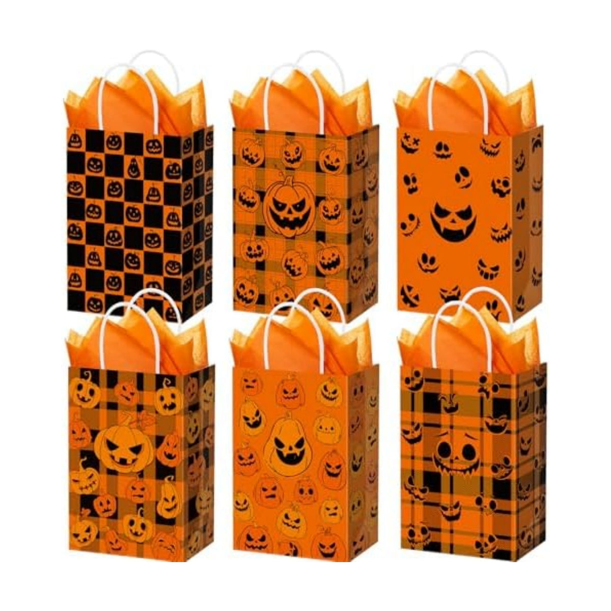 Kolldenn 48 Pcs Halloween Gift Bags with Tissue Paper for Diwali Party