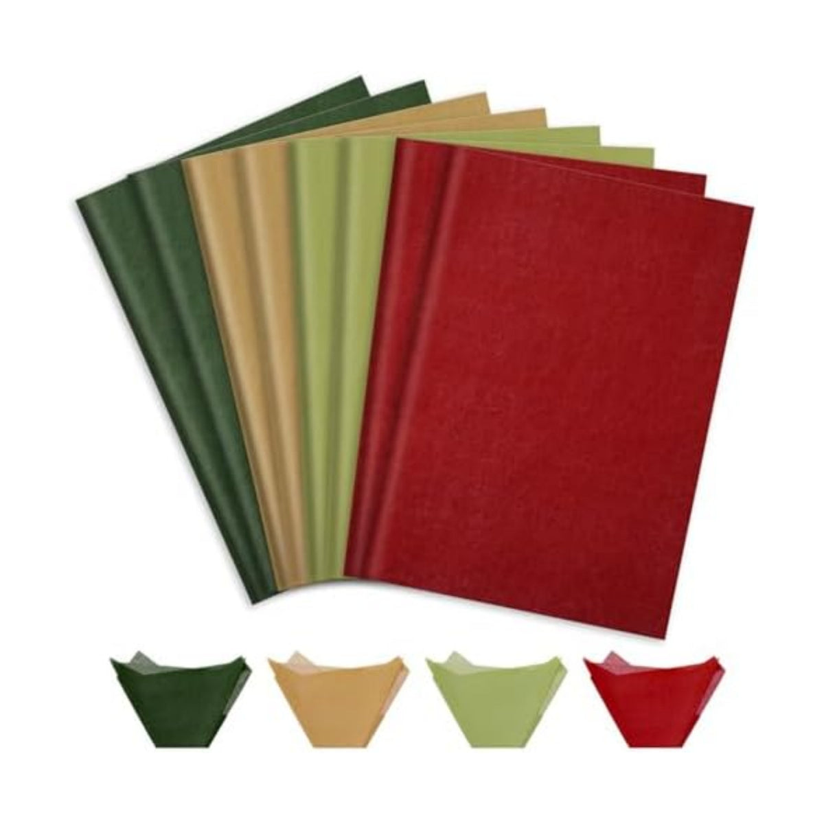 JarThenaAMCS 96 Sheets Christmas Tissue Paper Green Brown Red Wrapping Paper for Winter Xmas Home Party DIY Crafts Supplies, 14 x 20 Inch