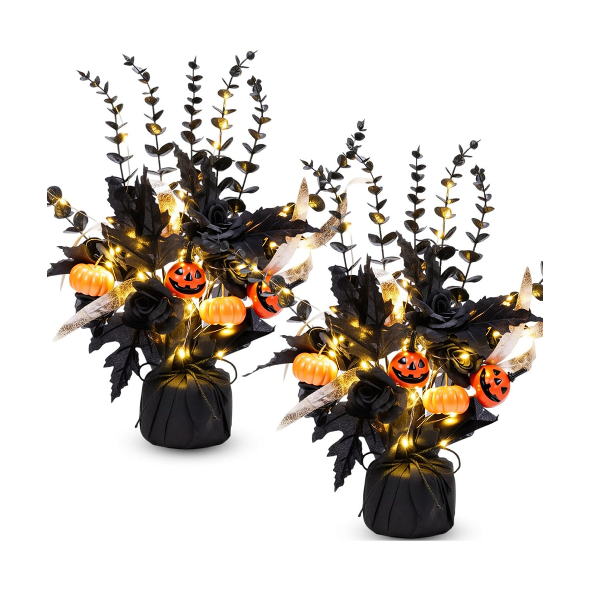 Pinkunn 2 Pack Halloween Centerpiece for Table, Halloween Tree Decoration
