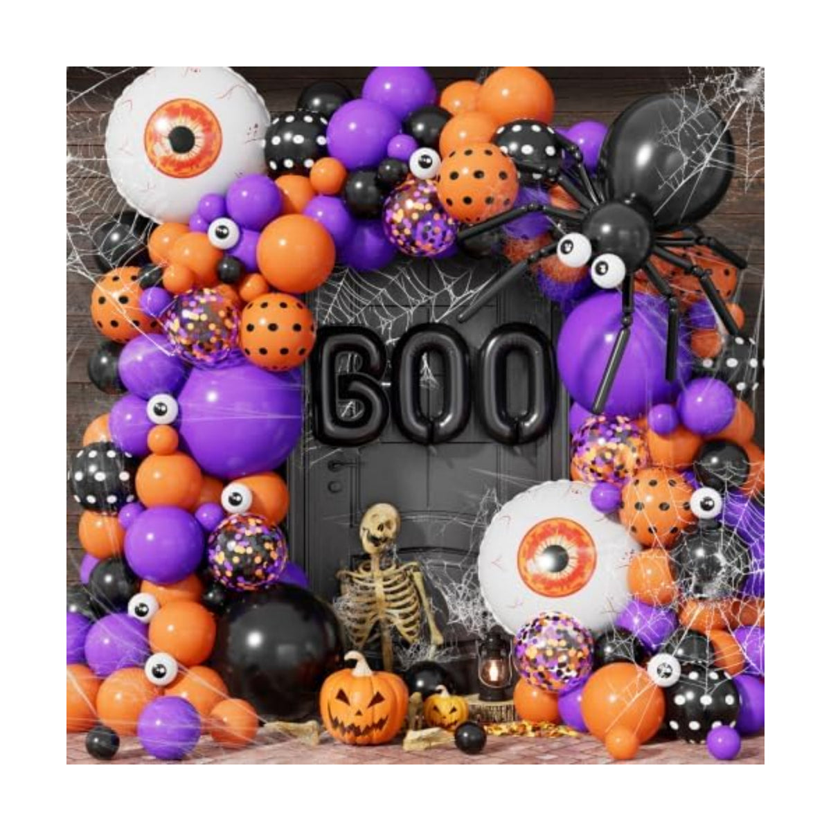 Halloween Balloon Garland Arch Kit, Purple Orange Black Balloons