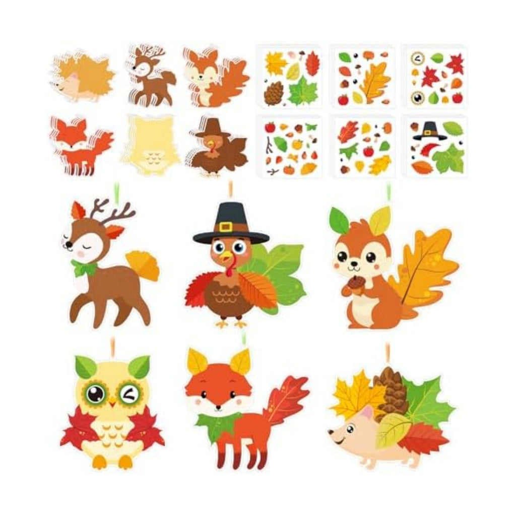 COCHIE Fall Crafts Kits for Kids Cute Turkey Owl Ornament Decorations DIY Autumn Craft Fall Decorations for Fall Theme Party Classroom Home Game Activities Party Favors