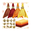 Willbond 32 Pcs Fall Thanksgiving Napkin Rings Napkins Set, Holiday Decor
