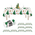 8 Pack Christmas Tree Plastic Tablecloth 54" x 108" Disposable Christmas Table Cloths for 6 to 8 Foot Tables Rectangle Table Cover for Parties (Christmas Tree, Rectangle)