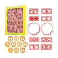 10Pcs DIY Skull Cookie Cutters Halloween Mix Match Face Embossing Molds