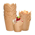200pcs Natural Tulip Cupcake Liners, Premium Muffin Liners Holders for Baking Cups, Greaseproof Cupcake Wrappers in Standard Size, Classic Parchment Paper Cupcakes Liner by JIRNGLA