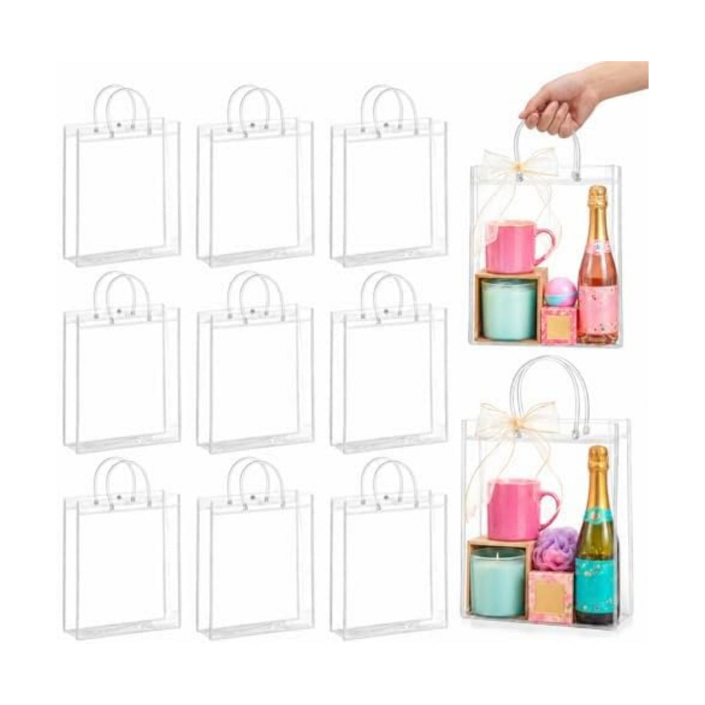 MAQIHAN Clear Gift Bags with Handles - X-Large Clear Party Favor Bags
