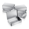 Hotop 8.5 x 5.3 x 1.9 Inch Metal Tins with Lid Storage Box, Silver, 12 Pack
