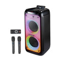 GKD80 Karaoke Machine for Adults with 2 Wireless UHF Microphone, 600W Peak Bluetooth Speaker with Dual 8'' Subwoofers, Portable Party Speaker with RC/Wheels for Singing/Outdoor Events/Speaking