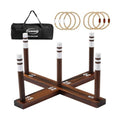 Ring Toss Game for Kids & Adults, Outdoor Yard Games for Adults and Family, Premium Ring Game with 6/10 Rope Rings & Carrying Bag, Perfect for Lawn, Backyard, Beach, Camping
