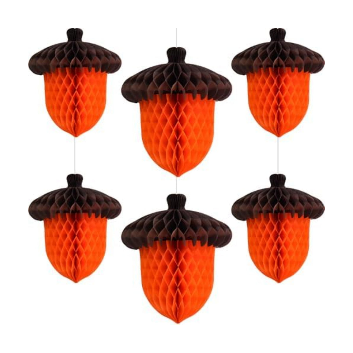 Fall Acorn Honeycomb Ball Decorations, 12in+8in