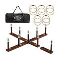 Ring Toss Game for Kids & Adults, Outdoor Yard Games for Adults and Family, Premium Ring Game with 6/10 Rope Rings & Carrying Bag, Perfect for Lawn, Backyard, Beach, Camping