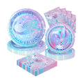 72PCS Mermaid Birthday Plates and Napkins, Mermaid Themed Party Supplies