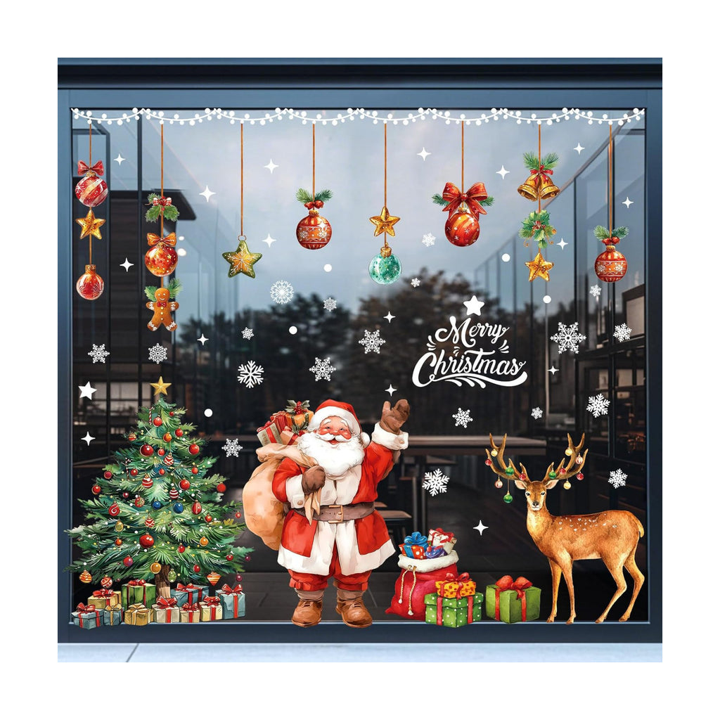 Christmas Window Clings Cute Large Christmas Stickers Decorations