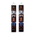 2PCS Halloween Nutcracker Porch Banners 71 x 12 Inch Front Door Hanging Decorations Spooky Pumpkin Soldier Outdoor Signs for Haunted House Party Entryway Wall Decor Halloween Banner Set