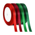 DECYOOL 4 Rolls Christmas Red and Green Satin Ribbon for Gift Wrapping 10mm