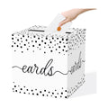 QISOLIY White Card Box for Party With Black Dots, 8.7" Gift Card Holder and Money Box for Wedding, Baby Shower, Birthday, Graduation, Retirement, Anniversary Decorations
