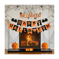 AhfuLife Happy Halloween Banner, Halloween Garland Bunting Decorations Sign for Indoor Outdoor Home Party Supplies