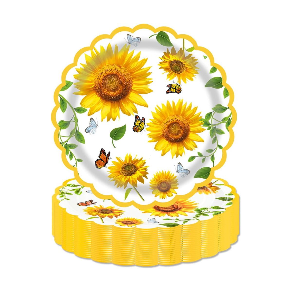 Sunflower Paper Plates 50 Pack 7 Inch Fall Party Plates Disposable