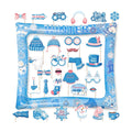 Winter Photo Booth Props Inflatable Frame, 30Pcs Winter Wonderland Photo Props with Inflatable Picture Frame Large for Frozen Holiday Party Selfie Supplies