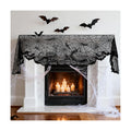 Pangda Halloween Spider Web Mantle Scarf Black, 18*96inch, Pumpkin